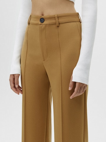 Wide leg Pantaloni de la Pull&Bear pe maro