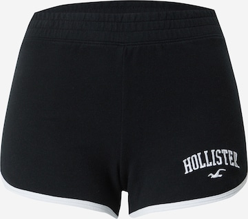 HOLLISTER regular Παντελόνι σε μαύρο: μπροστά