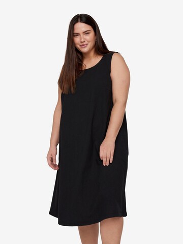 Zizzi Sommerkleid 'Jeasy' in Schwarz: predná strana