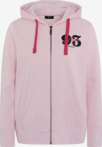 Oklahoma Jeans Zip-Up Hoodie in Pink: front