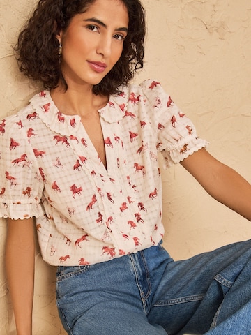 Chemisier love & roses en rose
