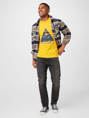 JACK & JONES Shirt 'MAPPING' in Yellow