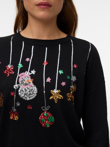 VERO MODA Sveter 'VMNEW XMAS' - Čierna