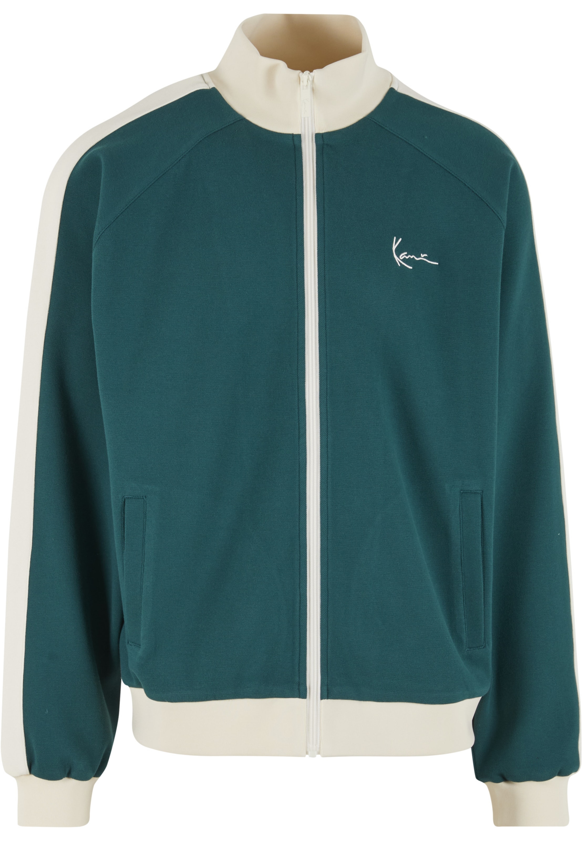 Karl Kani Jacke in L in hellbeige / petrol, Produktansicht