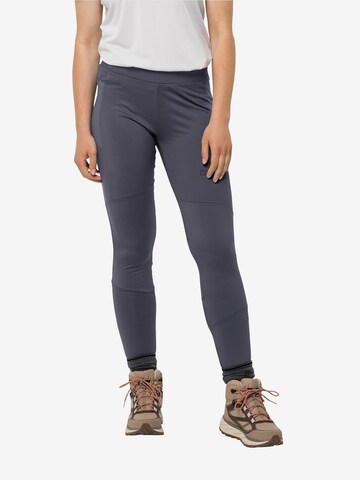 JACK WOLFSKIN Skinny Workout Pants in Grey: front