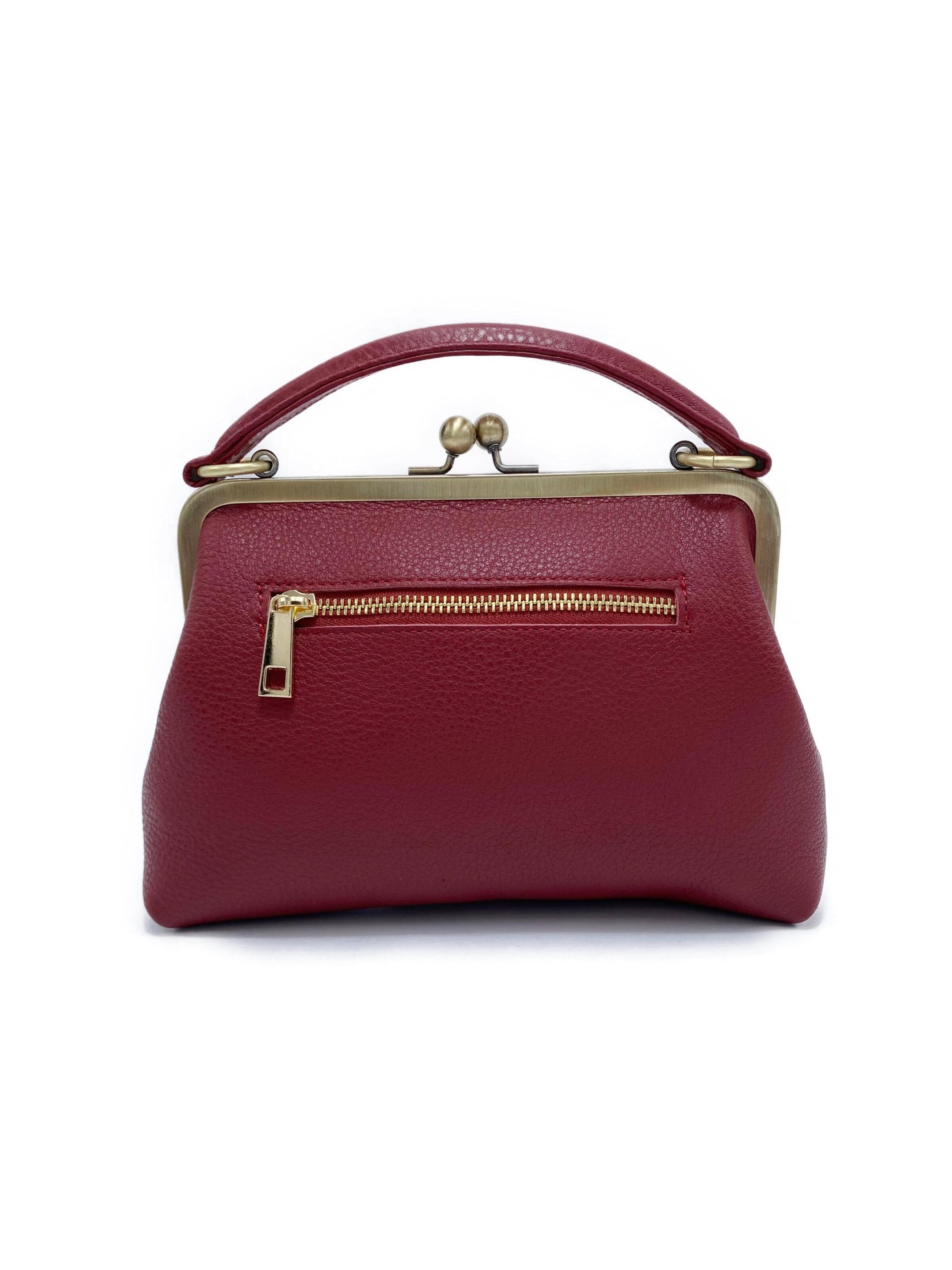 Taschenkinder Handbag 'Kleine Olive – Leder Handtasche & Umhängetasche' in Red