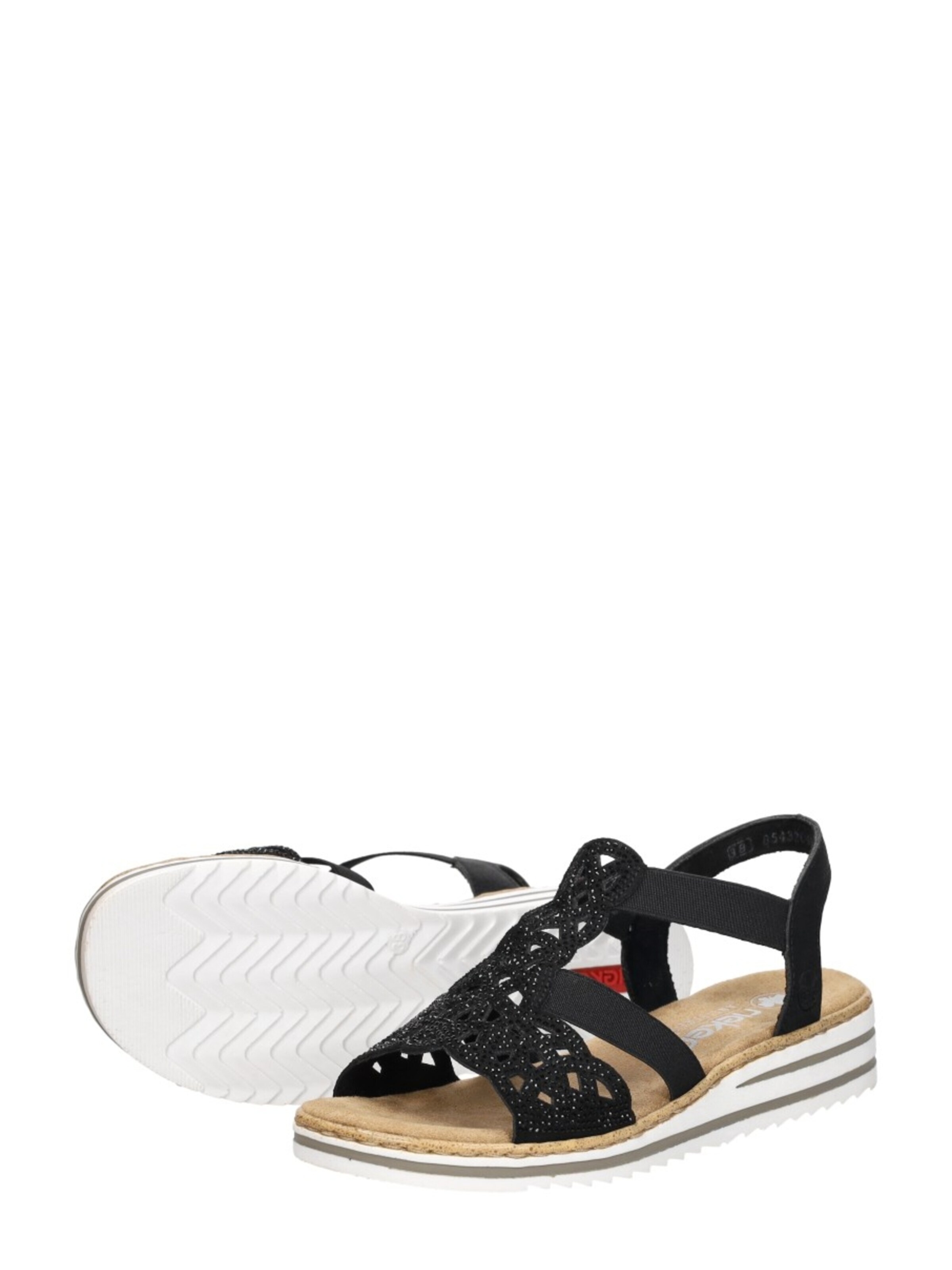 Rieker Sandal 'Sandalen Plat' in Black