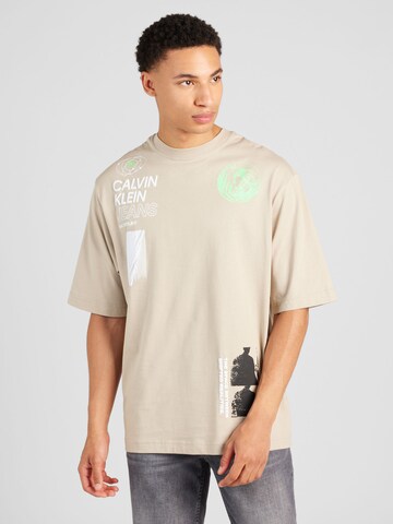 Calvin Klein Jeans T-Shirt in Beige: Vorderseite