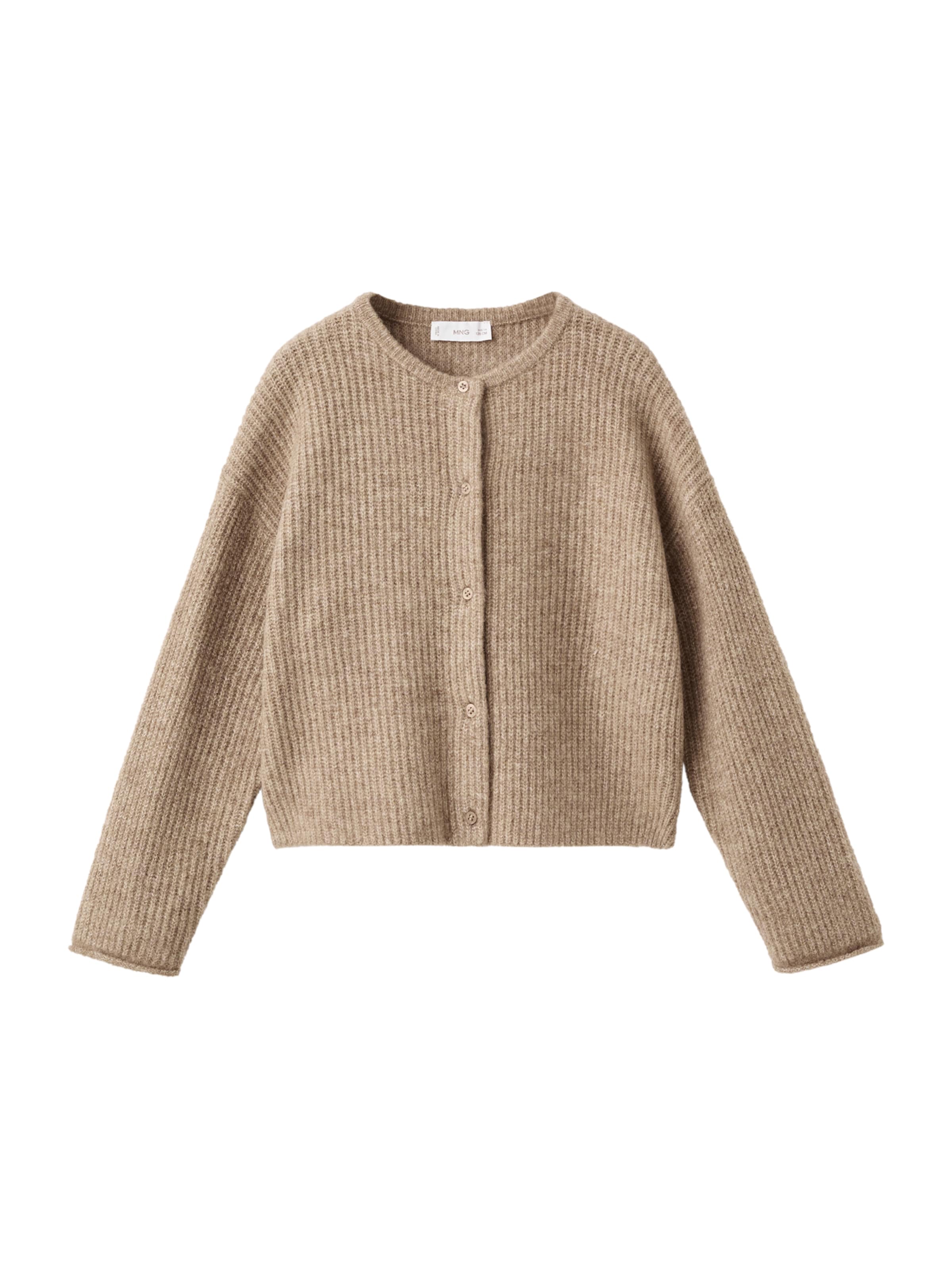 MANGO KIDS Плетена жилетка 'JANINE' в кафяво: отпред