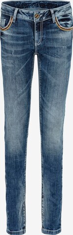 CIPO & BAXX Skinny Jeans 'GOLDEN EMBLEM' in Blue: front