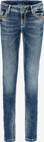 CIPO & BAXX Skinny Jeans 'GOLDEN EMBLEM' in Blauw: voorkant