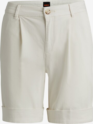 BOSS Loose fit Pleat-Front Pants 'C_Taggie' in White: front
