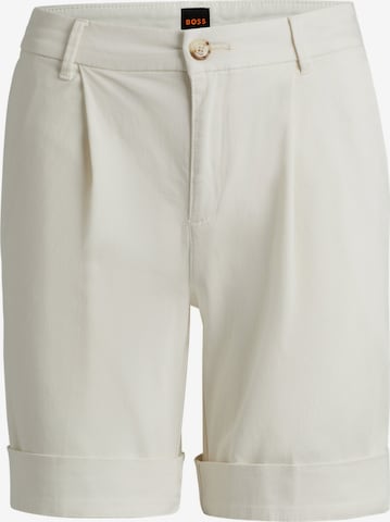 BOSS Orange Loose fit Pleat-Front Pants 'C_Taggie' in White: front