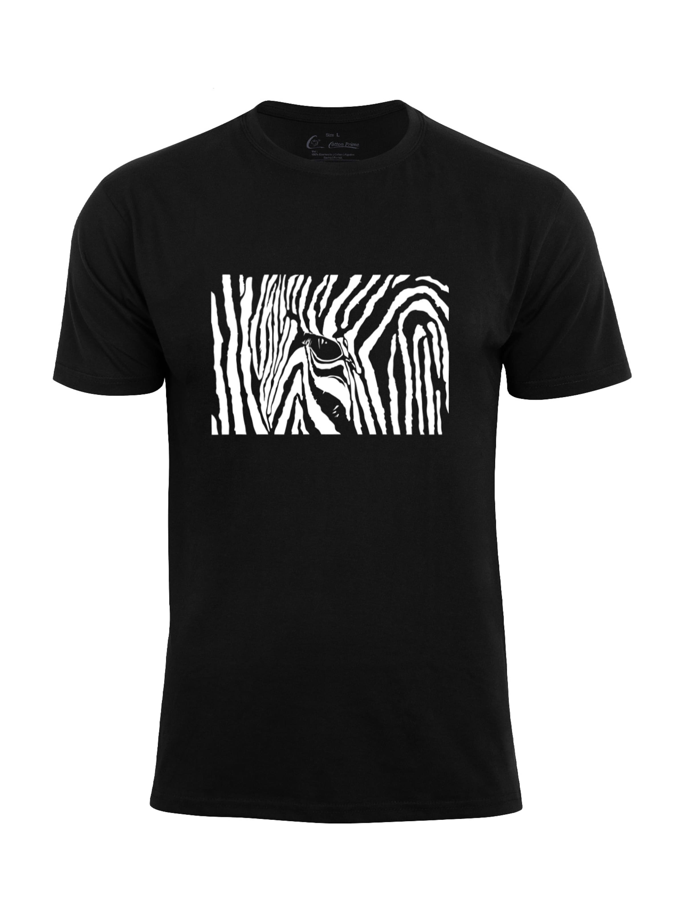 Cotton Prime Camisa 'Black & White Zebra Eye' em preto / branco, Vista do artigo