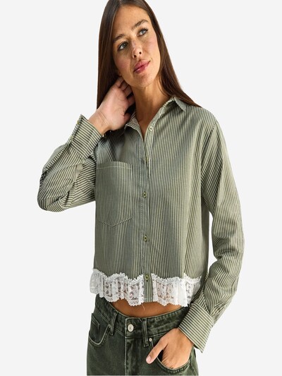 Camicia da donna in L Bianco Lucci di colore cachi, Visualizzazione prodotti