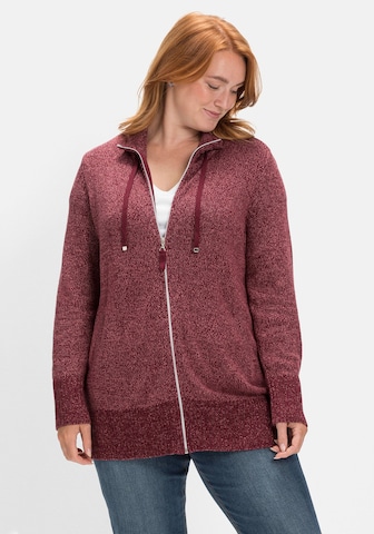 SHEEGO Knit Cardigan in Red: front