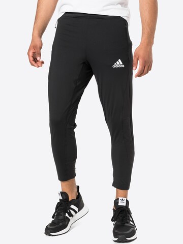 ADIDAS SPORTSWEAR Slim fit Workout Pants 'Warrior' in Black: front