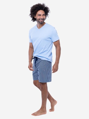 Mey Pajama short 'Graphic Stripes' in Blue