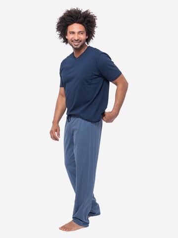 Ammann Short Pajamas 'Night & Home Cotton' in Blue