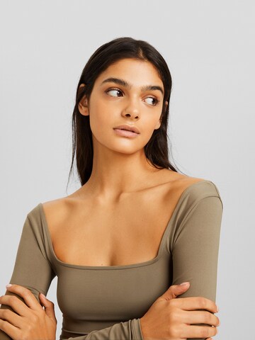 Bershka Shirt bodysuit in Green