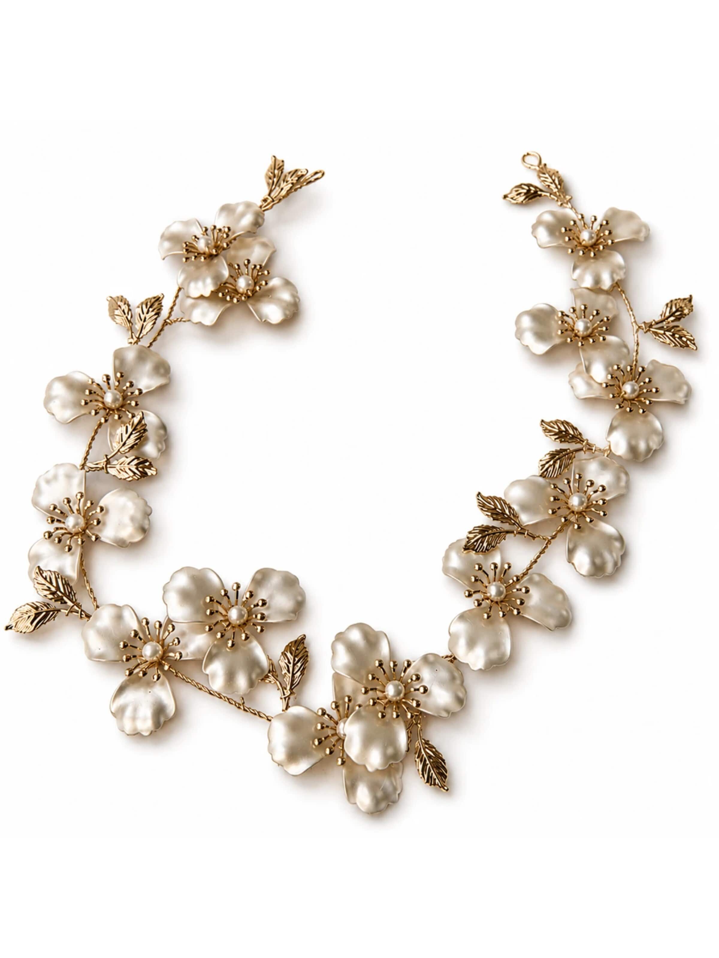 SallyJaneBridal Haarsieraden 'Ivy Hairvine' in Goud: voorkant