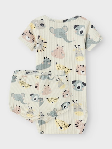 NAME IT Set: Body und Shorts 'NBNOSUMMER' in Beige