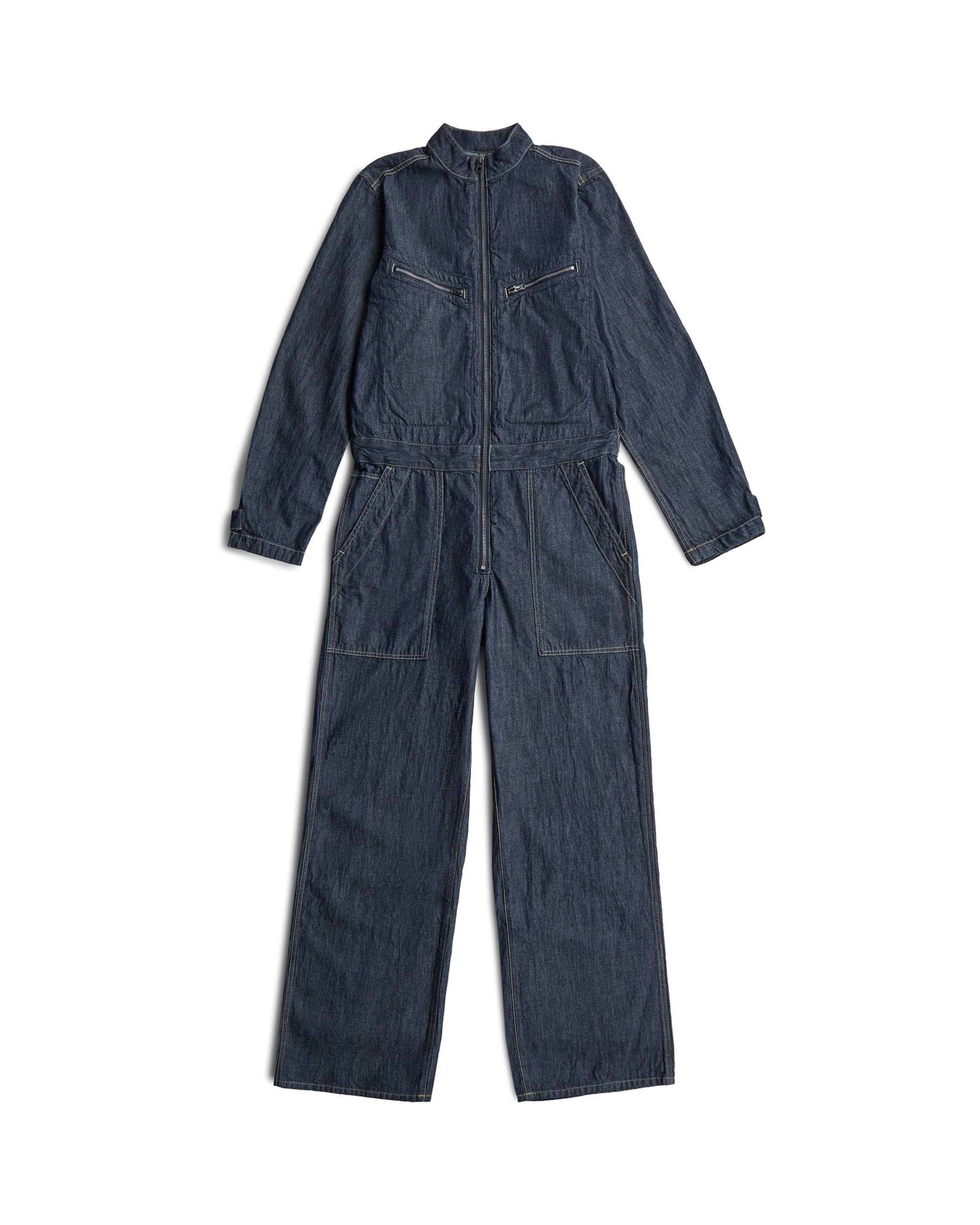 G-STAR Jumpsuit 'Flight Long Sleeve Jumpsuit' in Blauw: voorkant