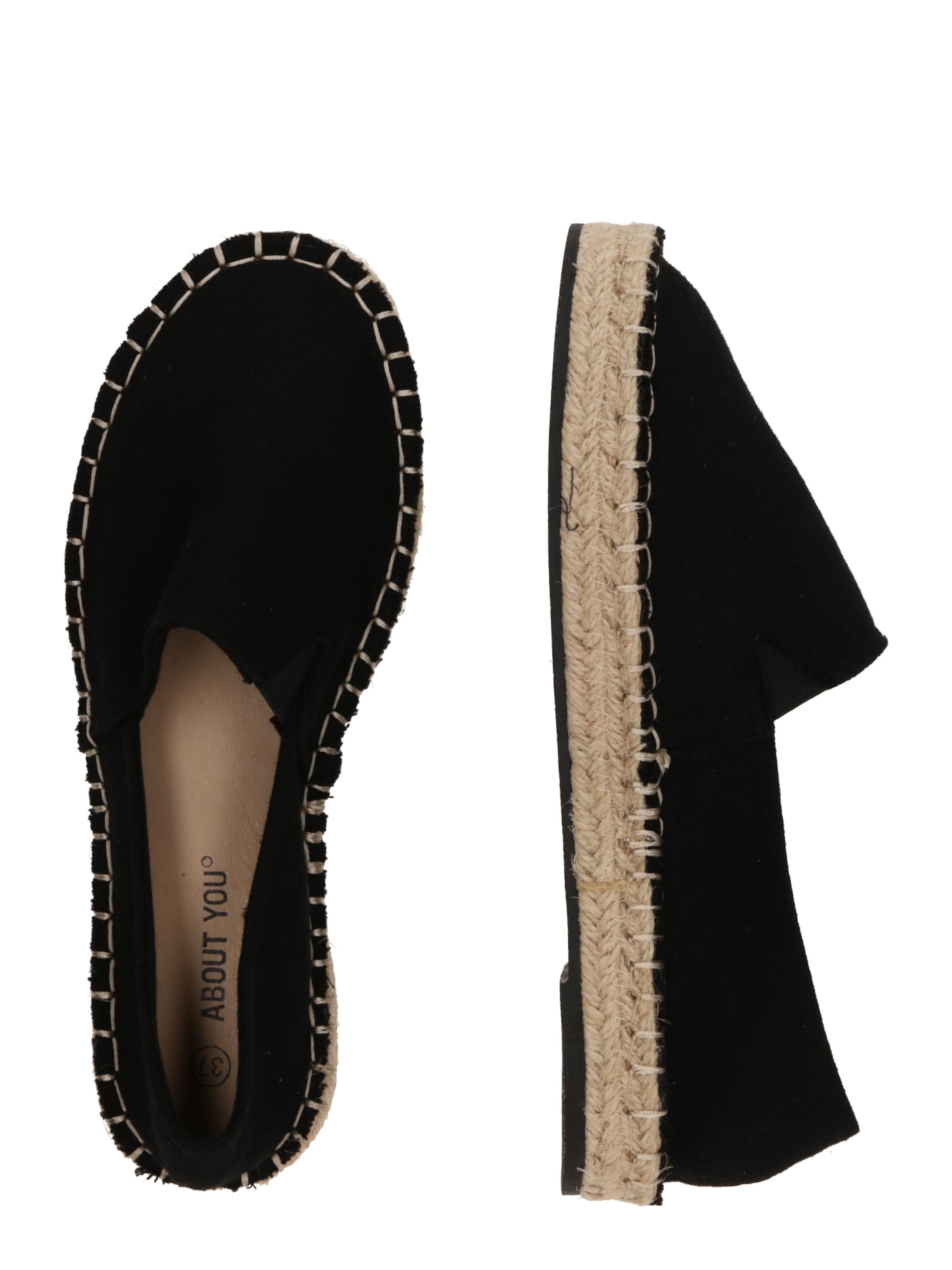 ABOUT YOU Espadrillaer 'Felicitas' i sort