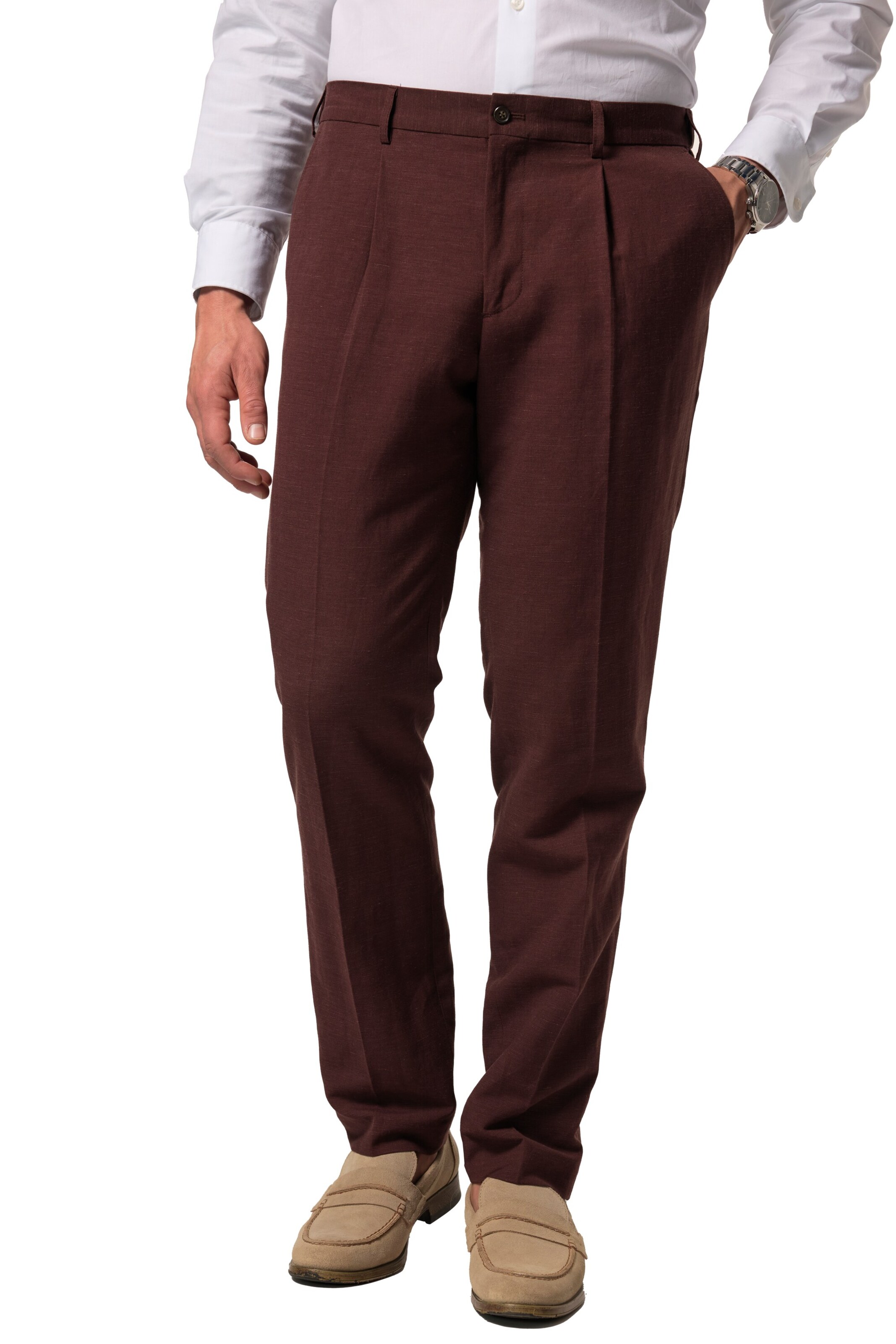 JP1880 Regular Trousers with creases in Red: front