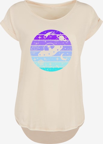 F4NT4STIC Shirt 'Retro Alien Weltraum Sonnenuntergang' in Beige: front