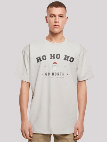 F4NT4STIC Shirt 'Ho Ho Ho Santa Claus' in Grijs: voorkant
