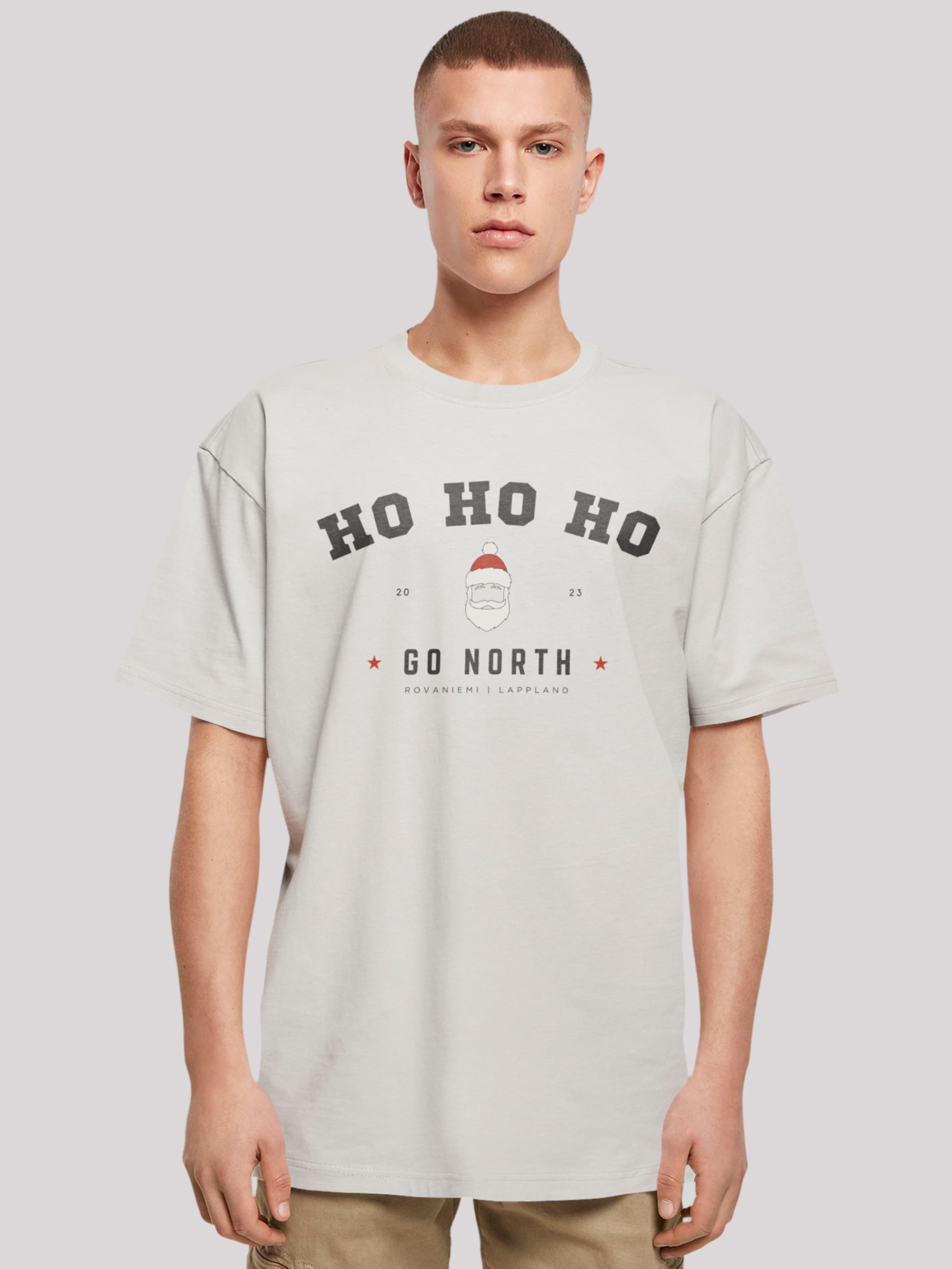 F4NT4STIC Shirt 'Ho Ho Ho Santa Claus' in Light Grey | ABOUT YOU