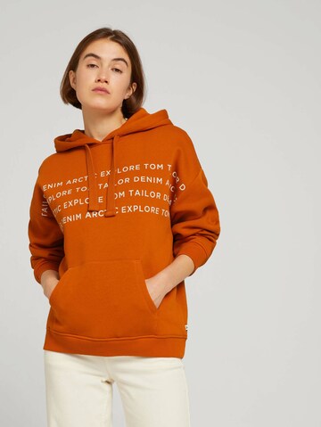 TOM TAILOR DENIM Sweatshirt in Orange