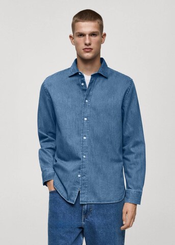 MANGO MAN Regular Fit Hemd 'Robin' in Blau: Vorderseite