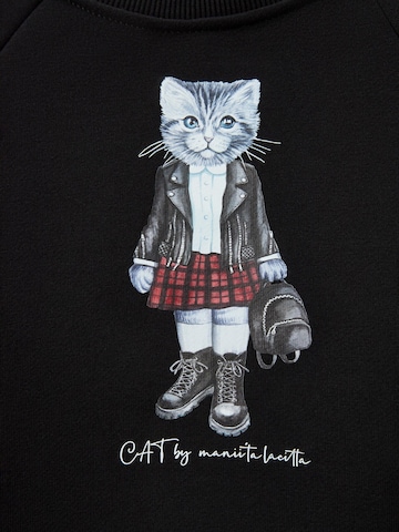Felpa 'Rocker Kitty' di Cat e Lolette in nero