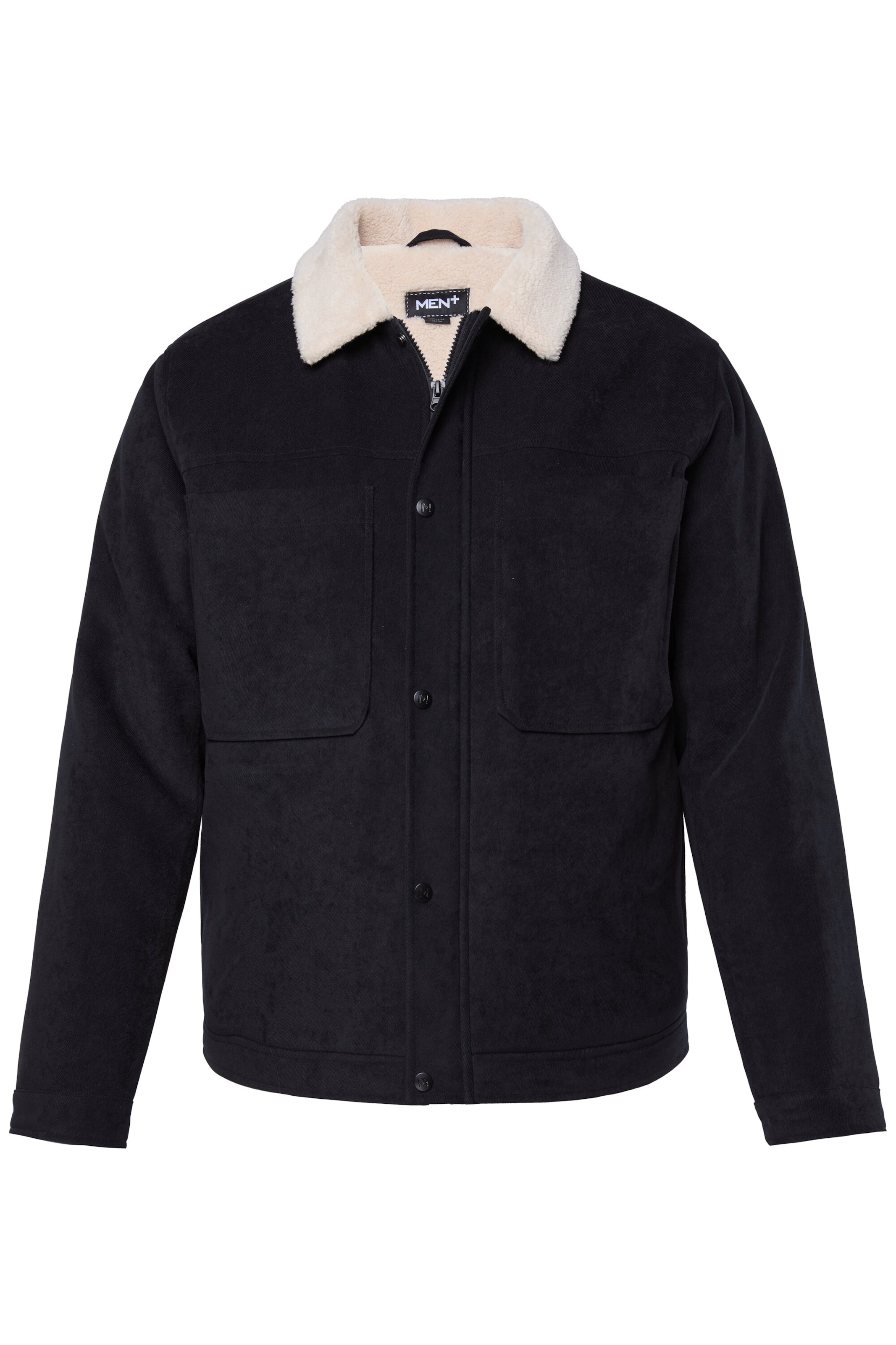 Men Plus Übergangsjacke in Schwarz: Vorderseite