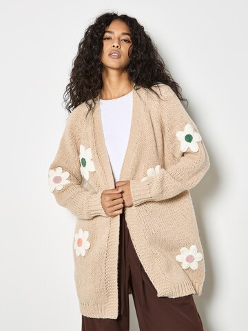 Apricot Knitted costume cardigan ' ' in Grey: front