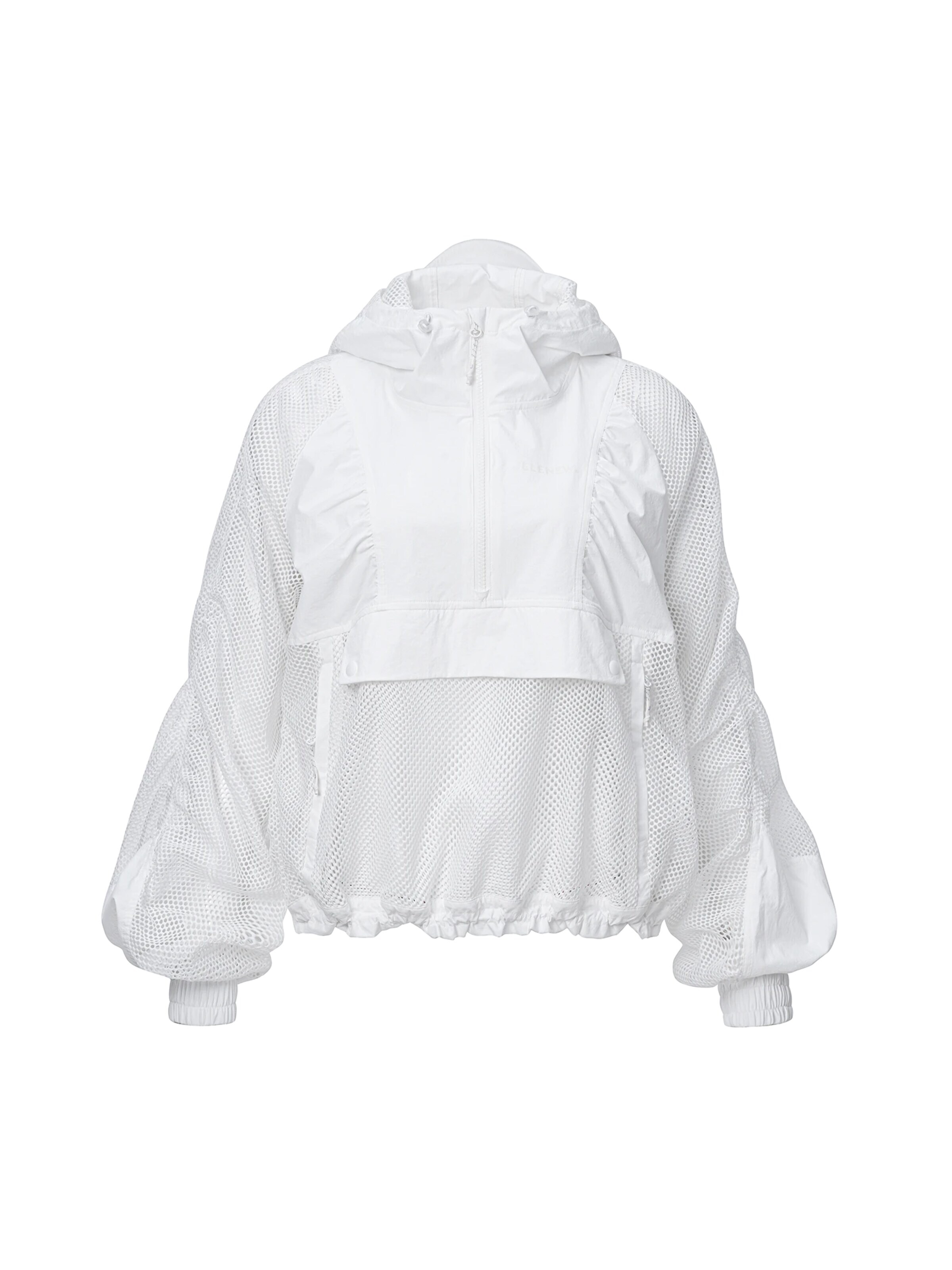 Giacca di mezza stagione 'Active Hooded Half-Zip Jacket' di Jelenew in bianco: frontale