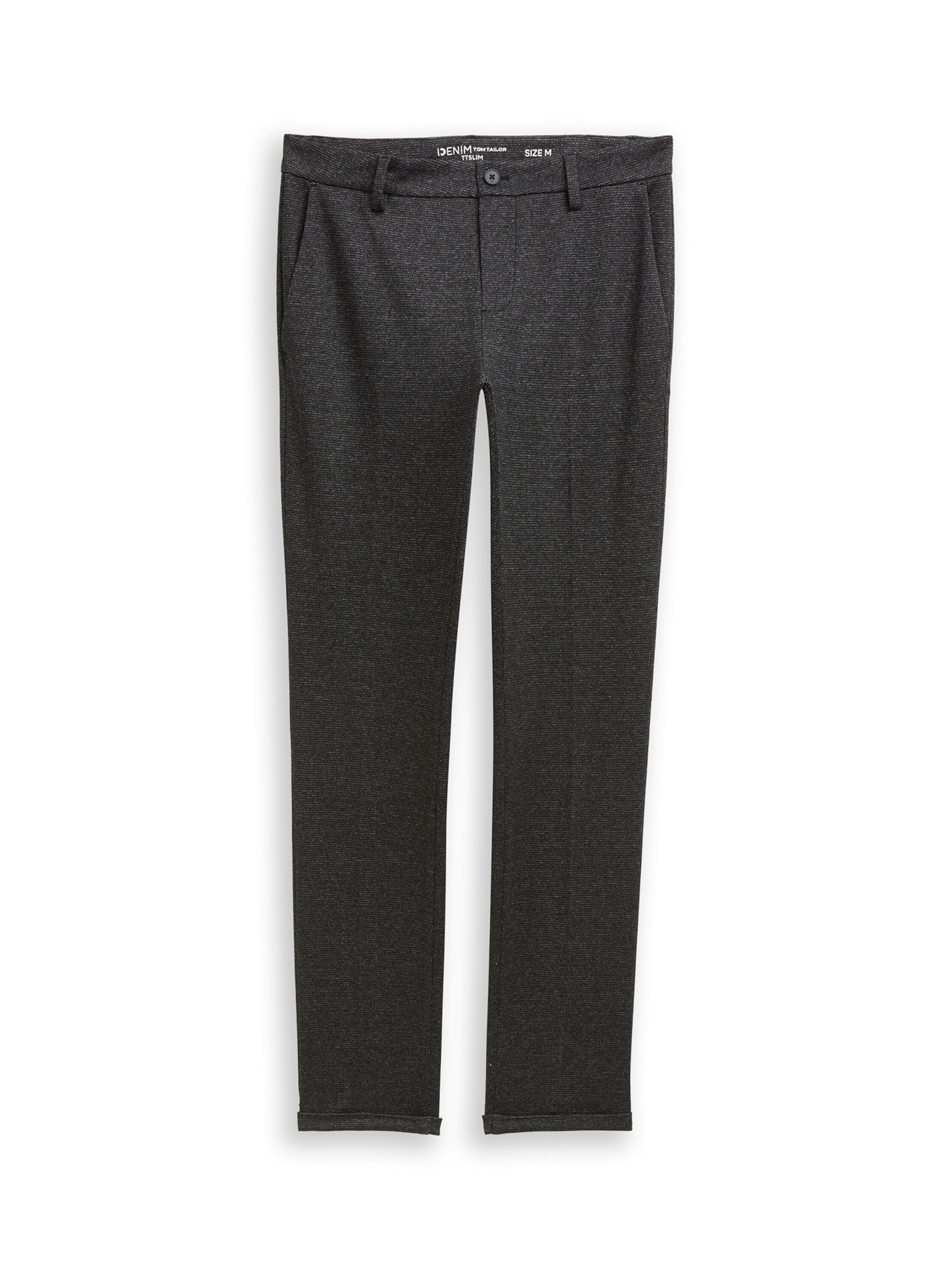 Coupe slim Pantalon chino TOM TAILOR DENIM en noir : devant