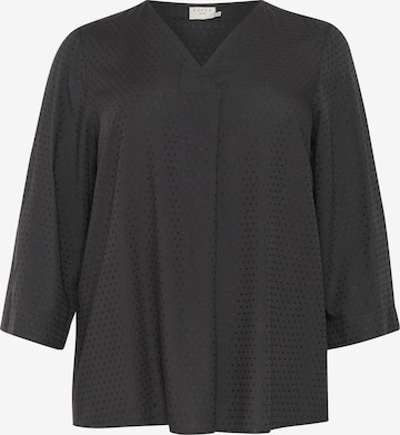 KAFFE CURVE Blouse 'Else' in Zwart: voorkant