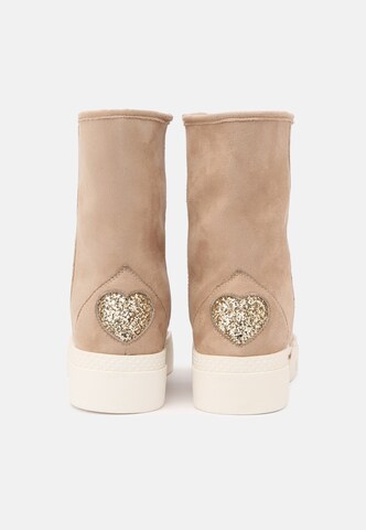 Love Moschino Boots mit Glitzer-Details in Braun