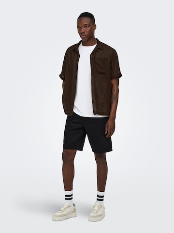 Only & Sons Comfort fit Koszula 'ONSLaurence' w kolorze brązowy