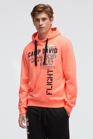 CAMP DAVID Sweatshirt in Orange: front