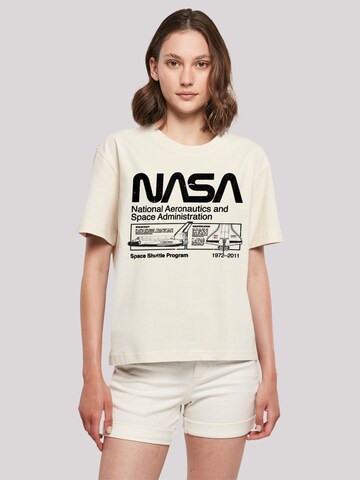 F4NT4STIC Shirt 'Classic Space Shuttle' in Beige: voorkant
