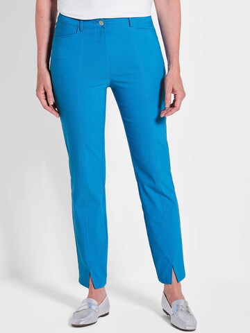 Coupe slim Pantalon 'LOUISA' Goldner en bleu : devant