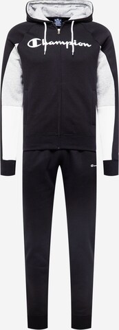 Champion Authentic Athletic Apparel Tracksuit in Black: front