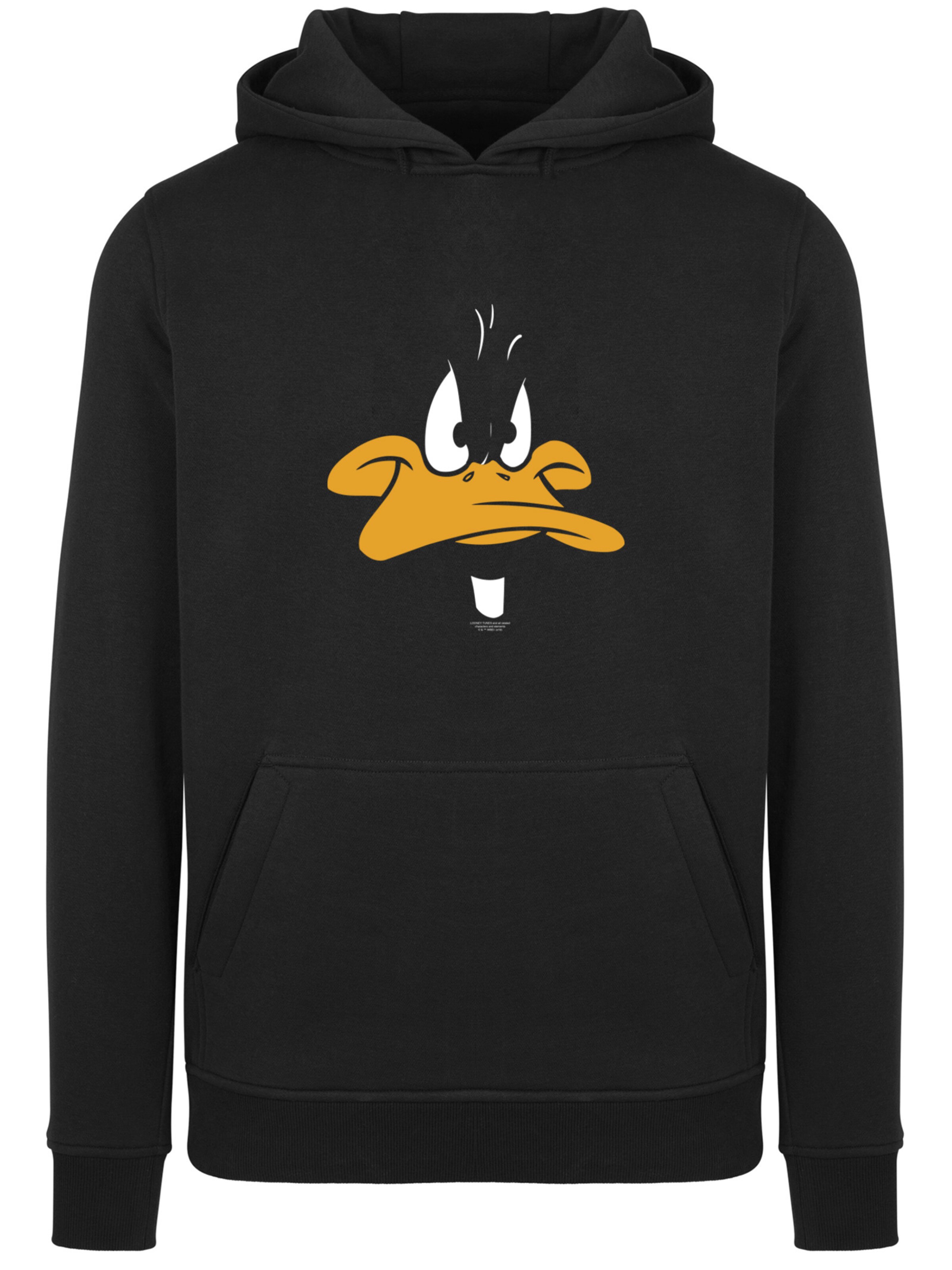 F4NT4STIC Sweatshirt 'Looney Tunes Daffy Duck Big Face' in Schwarz: Vorderseite