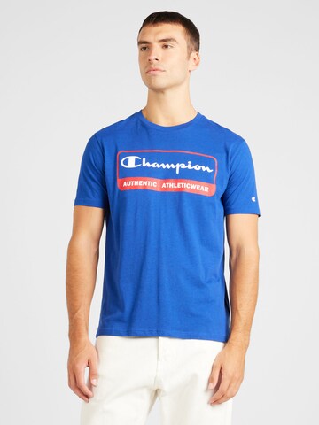 Champion Authentic Athletic Apparel T-Shirt in Blau: Vorderseite