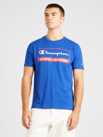 Champion Authentic Athletic Apparel Tričko – modrá: přední strana