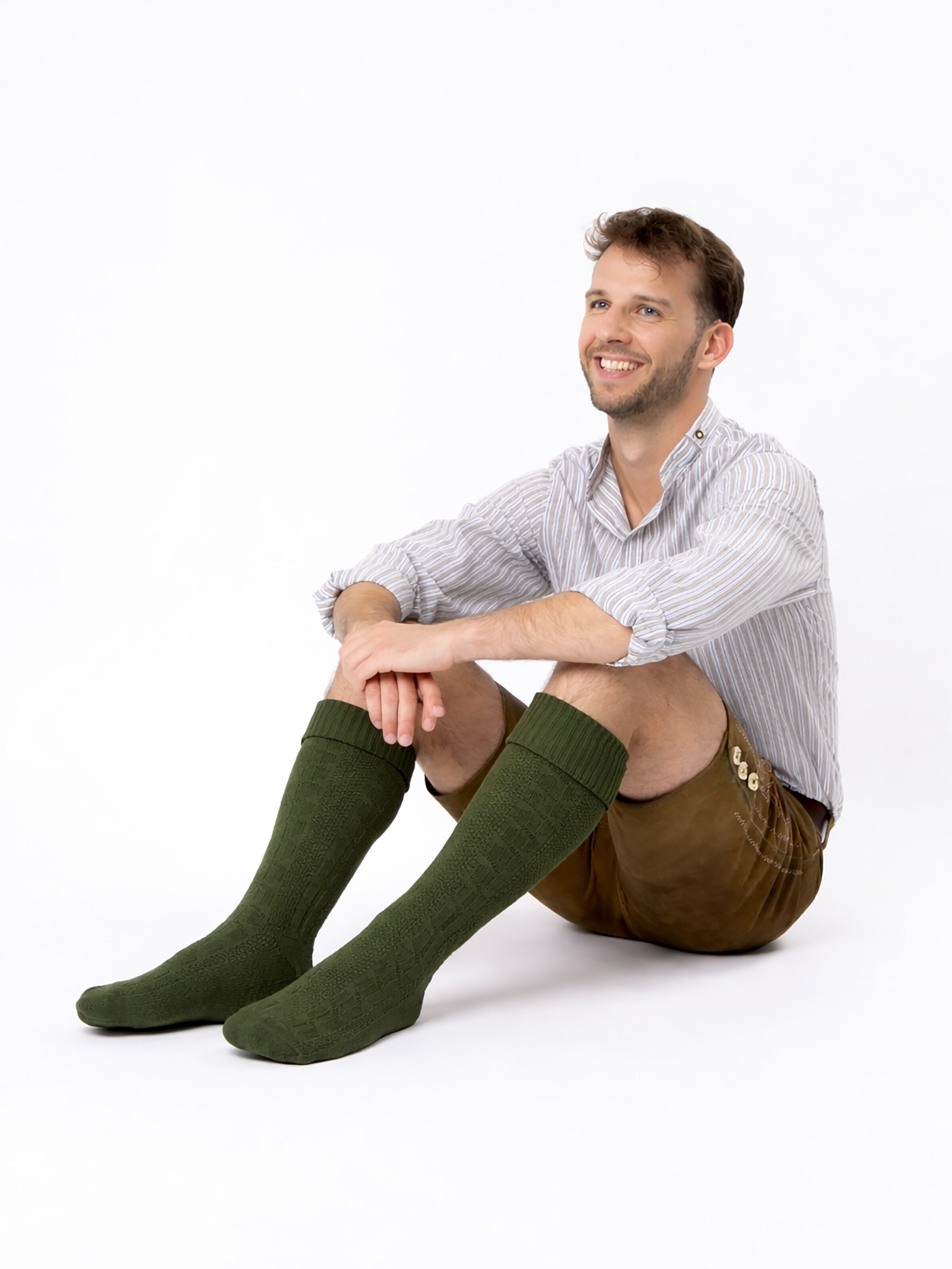 HerzSticht Traditional socks 'Silberdistel' in Green